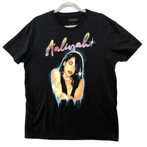Aaliyah Graphic T Shirt Womens L Short Sleeve Black Y2K Retro Unisex